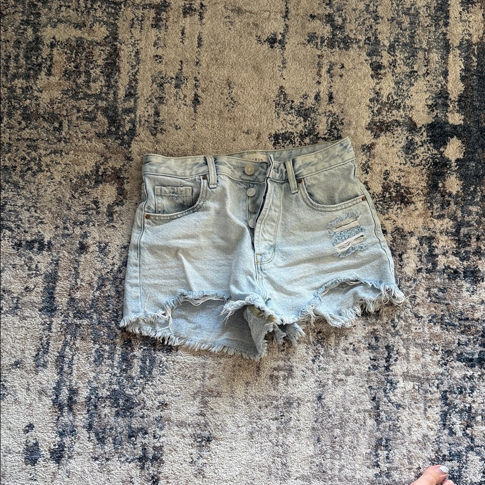 PacSun Light Wash Frayed Jean Shorts